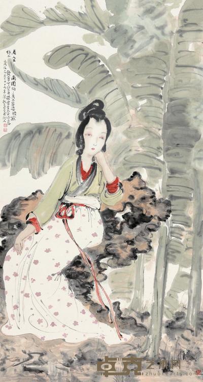 李孝萱 2009年作 仕女图 立轴 97×53cm