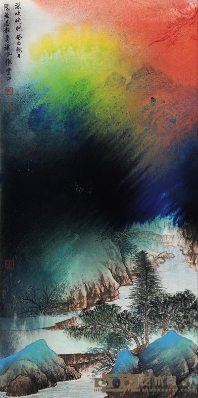 陈无忌 2013年作 深峡晚照 镜心 67.5×34cm