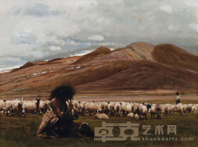 陈丹青 1983年作 牧羊人 44×59cm