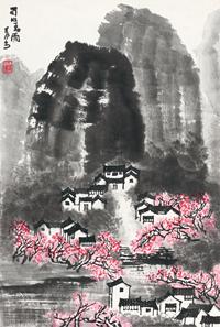 李可染 蜀山春雨 镜心