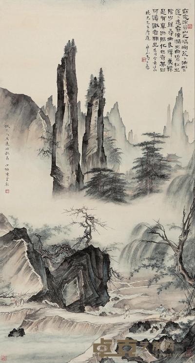 陈少梅 踏歌图 镜心 145×78cm