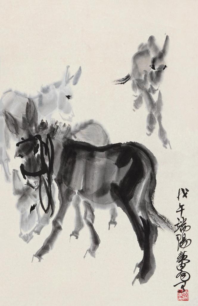 黄胄 1978年作 驴 立轴