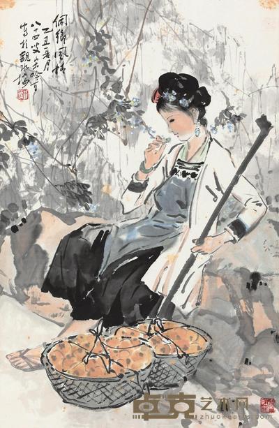 宋吟可 1985年作 侗乡风情 立轴 76×50cm