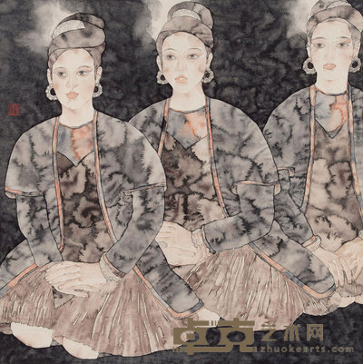 潘缨 侗歌（特邀） 镜框 65.5×65.5cm