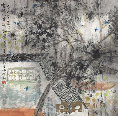 方向 庭院 镜心 68×68cm