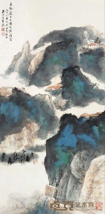 孙云生 峡江云壑 镜心 101×50cm