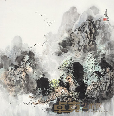 王维宝 水乡 镜心 67×65cm