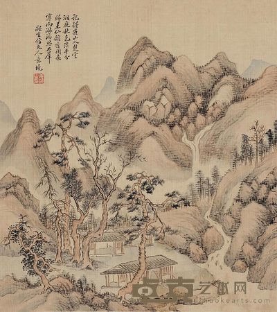 姜筠 山居图 立轴 33×29cm