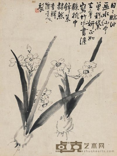 李鱓 水仙花 立轴 40×30cm