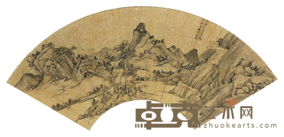 文嘉 1549年作 云淡山幽 扇面 19×54cm