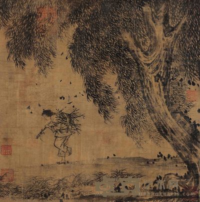 佚名 晚归图 立轴 27×27cm