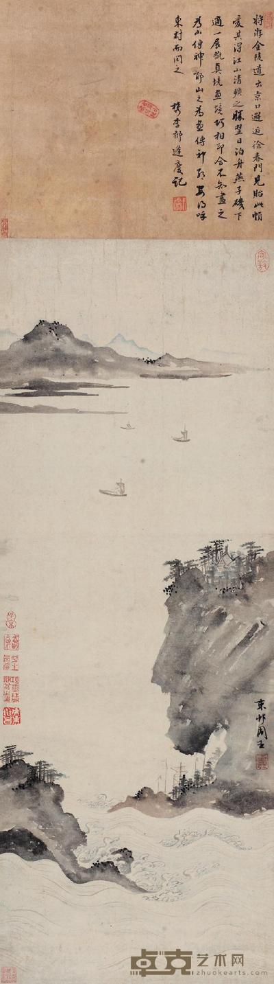 周臣 燕子矶图 立轴 90×33cm