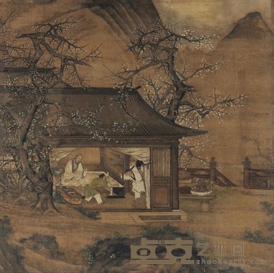 佚名 教子图 镜心 110×110cm