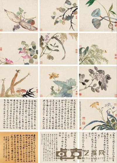 恽寿平 蔬果册 册页 （十开） 23×28cm×10