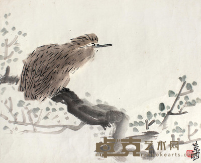 陈子庄 画眉鸟 镜心 32.5×40.5cm