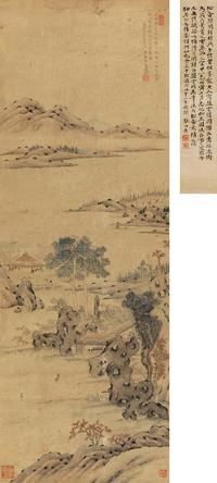 钱杜 1838年作 云阁清远 立轴
