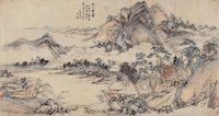 黄均（古） 秋山晴霁 镜心