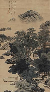 张崟 山居图 立轴
