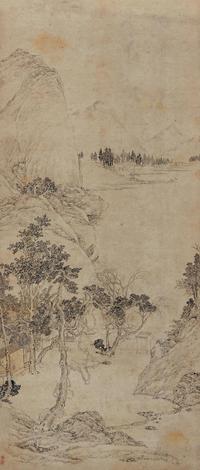 佚名 茅屋幽居 立轴