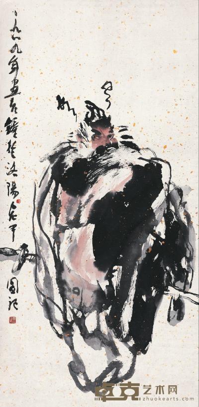贾浩义 1989年作 锺馗 立轴 126×62cm