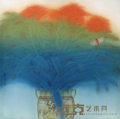 涂国喜 满庭芳 镜心 70×70cm
