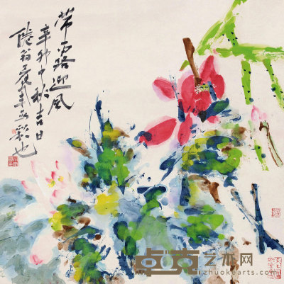 吴冠南 2011年作 带露迎风 镜心 64.5×64.5cm