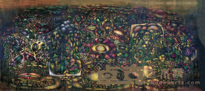 潘德海 1989年作 瓣开的包谷后山 120×270cm