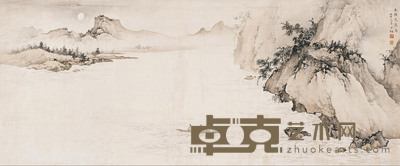 陈少梅 1942年作 赤壁夜游图 立轴 28.5×68cm