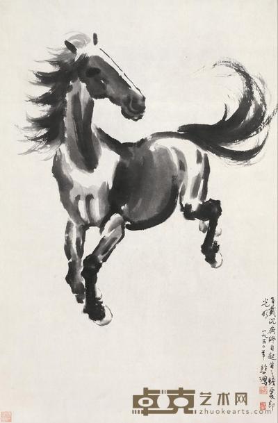 徐悲鸿 1950年作 天马行空 立轴 119×78cm