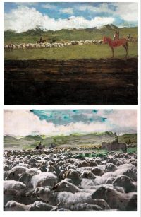 李青 2012年作 被切割的风景-牧羊