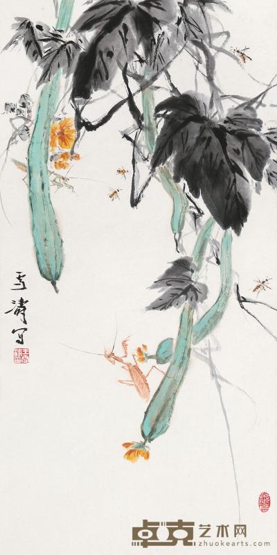 王雪涛 丝瓜草虫 镜心 69×34cm