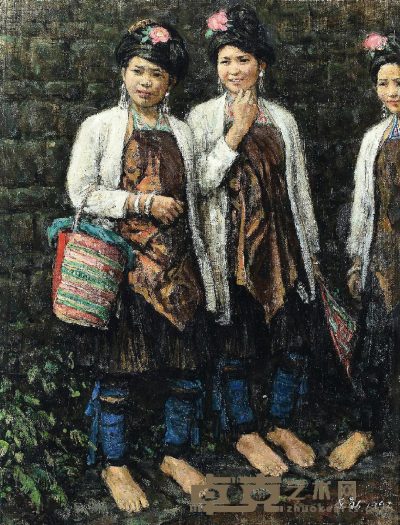 潘世勋 1992年作 藏女 48×37cm