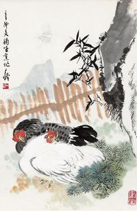 孙其峰 2011年作 双吉图 镜心