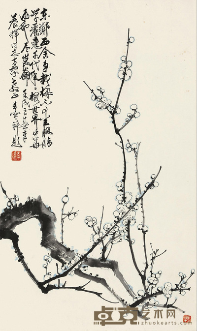 于希宁 梅花 镜心 72×42cm