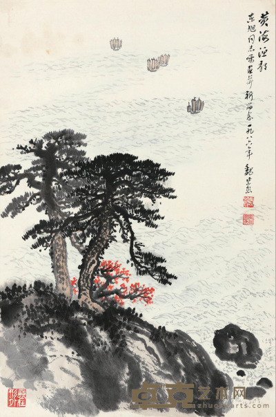 魏紫熙 黄海渔歌 立轴 67×46cm