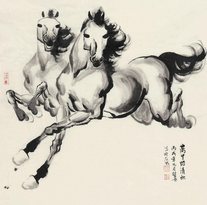 黄贤安 万里踏清秋 镜心