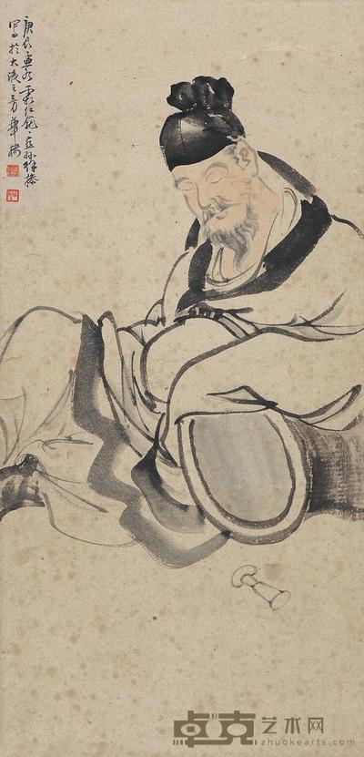 徐操 醉酒图 立轴 63×30cm