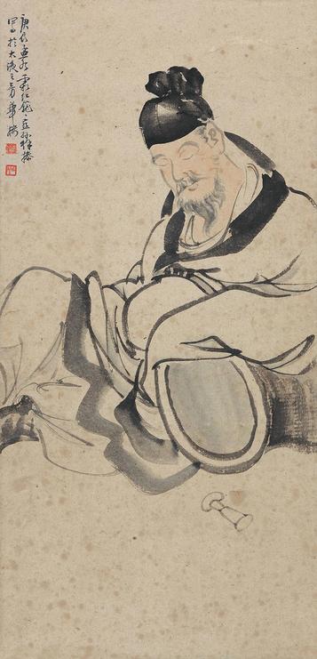 徐操 醉酒图 立轴