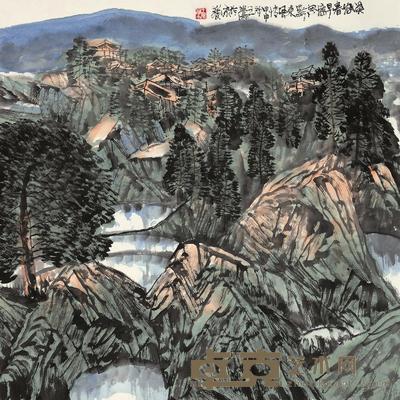 王梦湖 2004年作 溪岭早春图 镜心 68×68cm