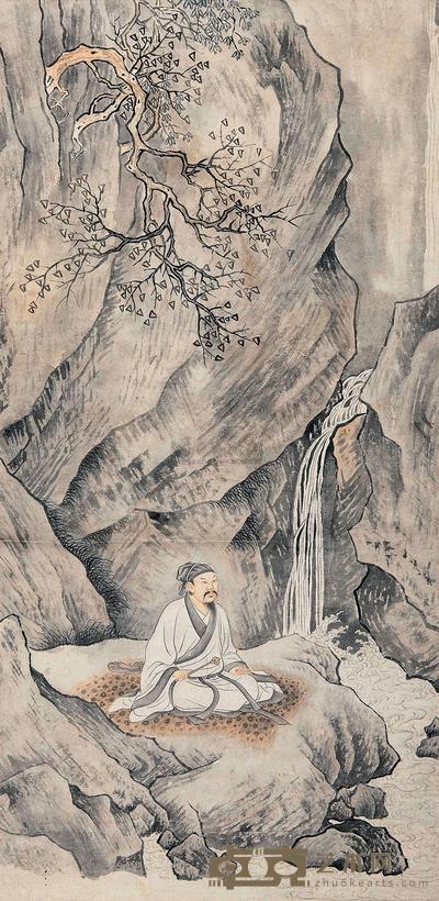 佚名 庐山观瀑 立轴 110×54cm