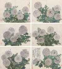 汤贻汾 花卉 册页 （选六）