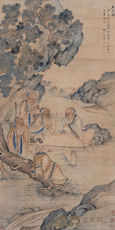 王问 人物 立轴 173×86cm