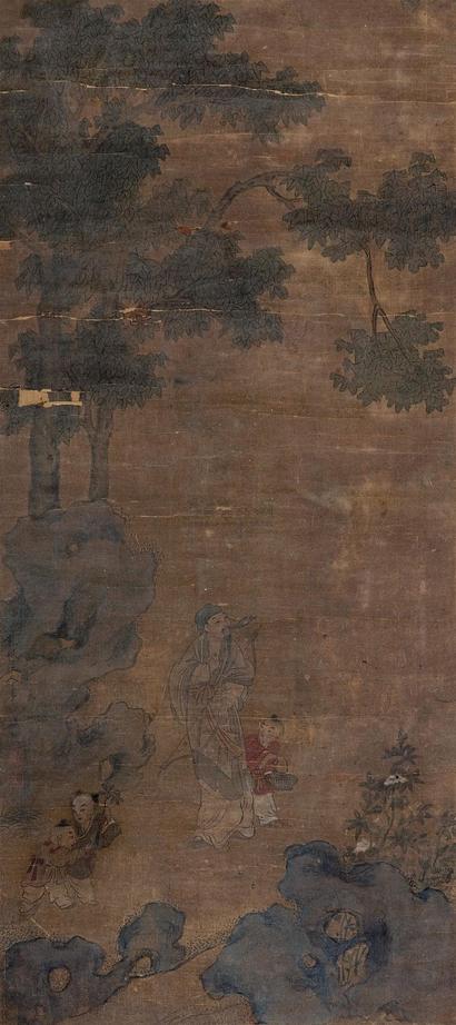 佚名 仿李公麟画意 镜心