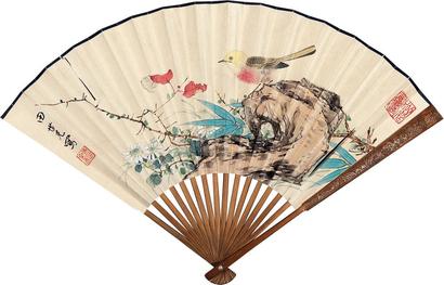 田世光 花鸟 成扇