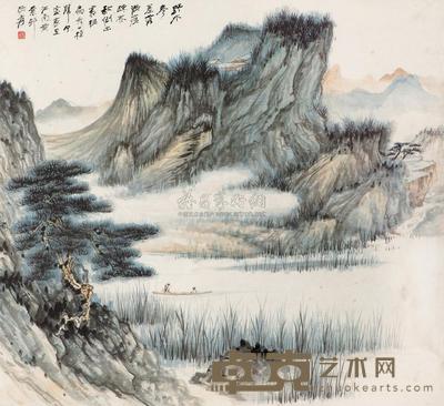 张大千 1946年作 归棹图 立轴 38×41cm