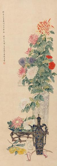 董婉贞 1802年作 菊酒延年 立轴