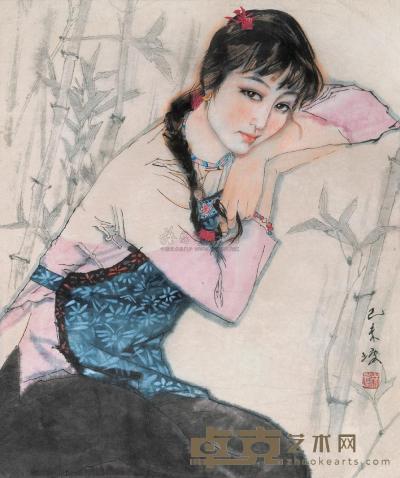 林墉 1979年作 少女 镜心 68×56cm