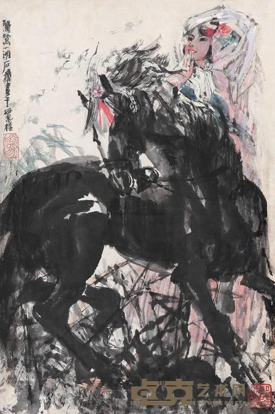 石齐 惊鹭一滩 立轴 69×46cm