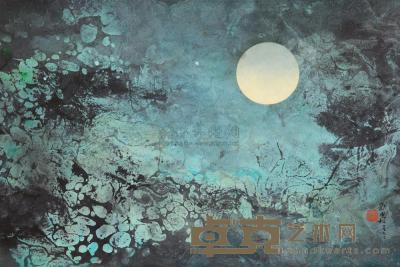 刘国松 1972年作 月夜 立轴 42×62cm
