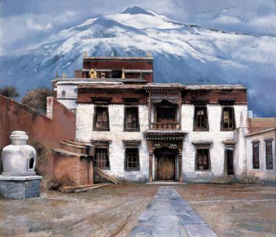 李忠良 1989年作 西藏的寺庙